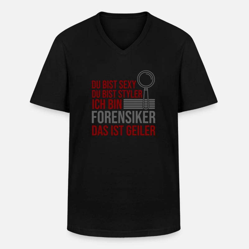 Forensik Forensiker - Männer-T-Shirt mit V-Ausschnitt - Schwarz