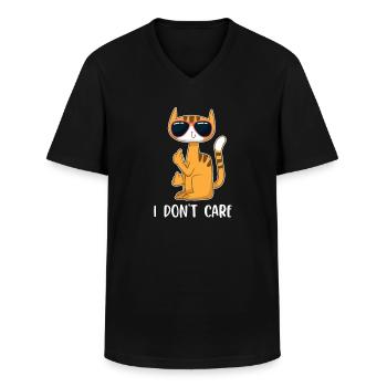 Chat locatif chat de la maison - T-shirt col V Homme - noir - Devant - AI Model Male 178 dark (178cm)