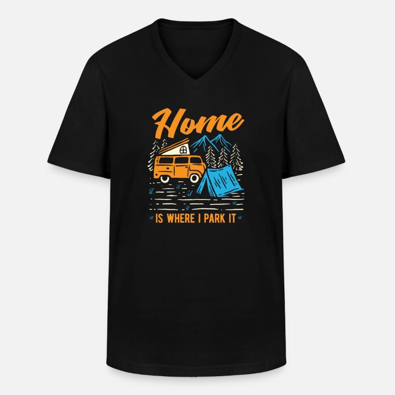Camper Bus Caravan Camper Bus - Männer-T-Shirt mit V-Ausschnitt - Schwarz
