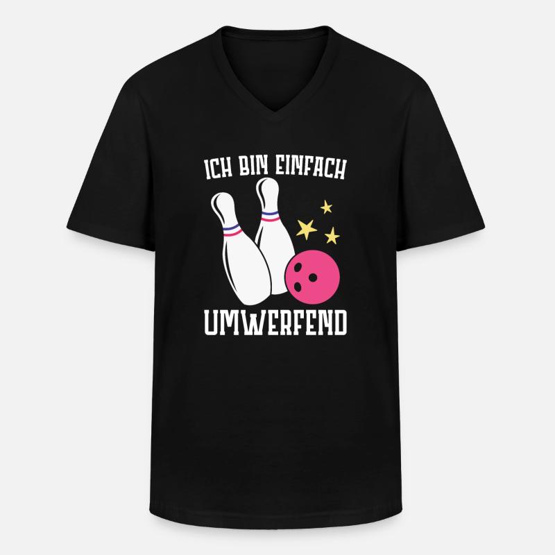 Bowling - Männer-T-Shirt mit V-Ausschnitt - Schwarz
