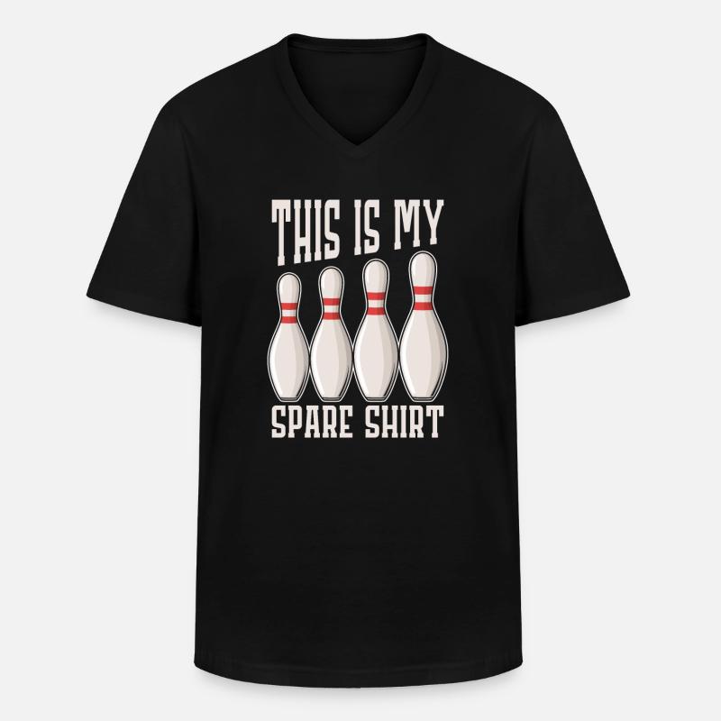 Bowling - Männer-T-Shirt mit V-Ausschnitt - Schwarz