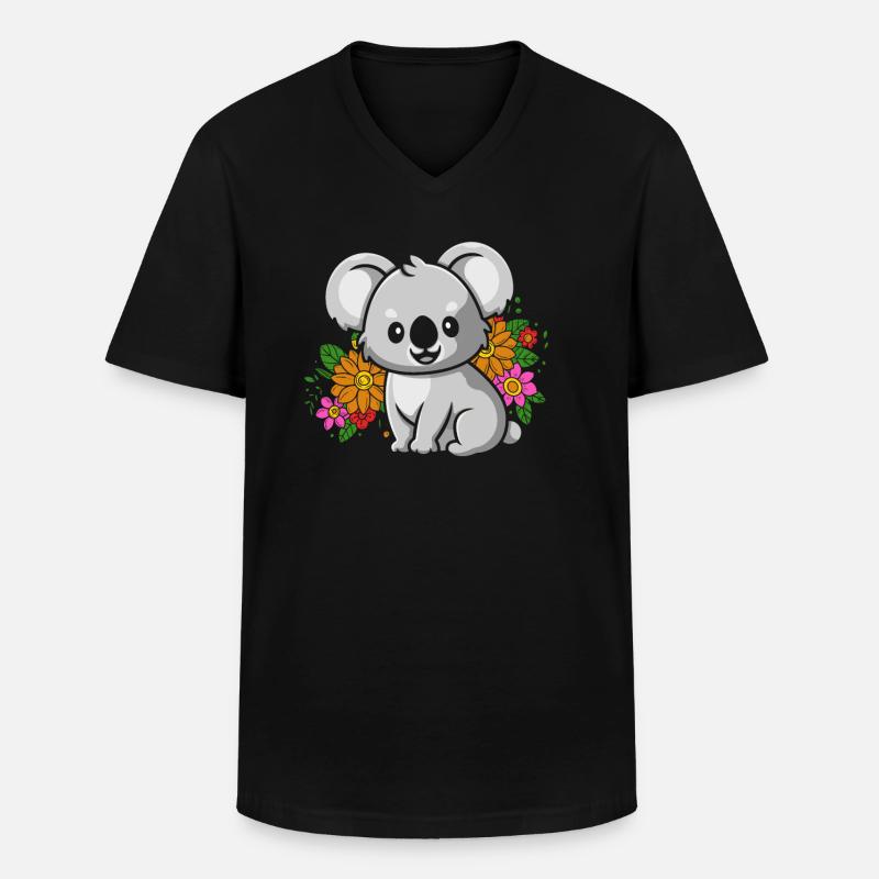 Koala Koalabär - Männer-T-Shirt mit V-Ausschnitt - Schwarz