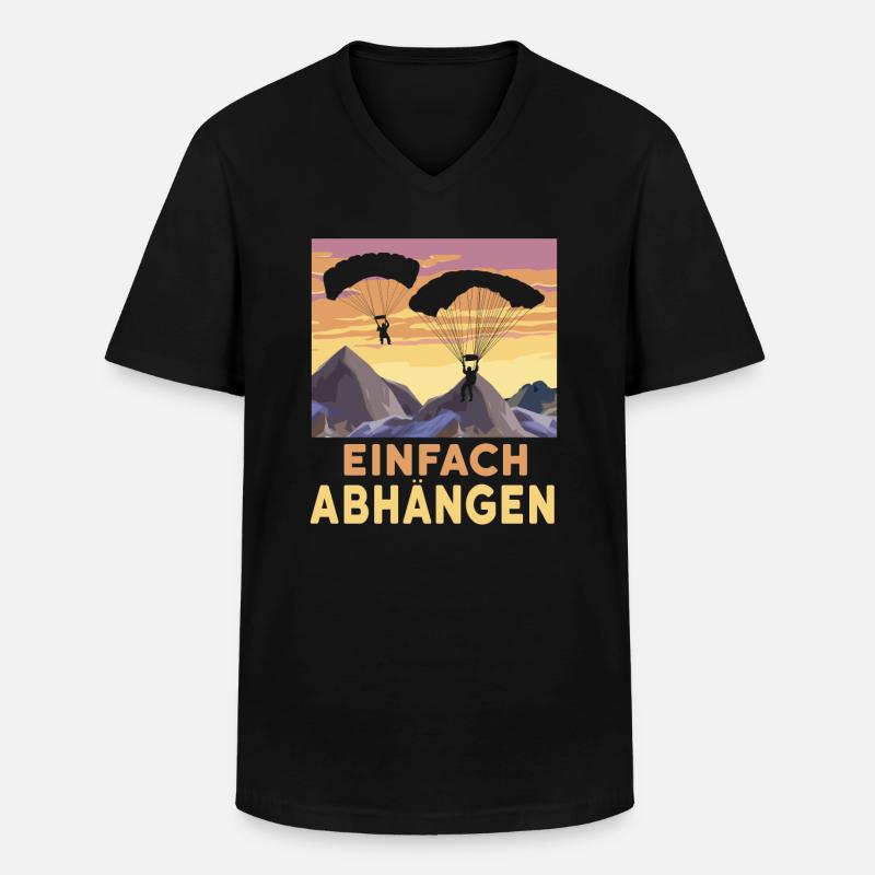 Paragleiter Gleitschirmfliegen Paragleiten - Männer-T-Shirt mit V-Ausschnitt - Schwarz