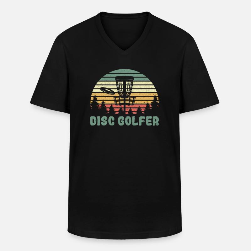 Frisbee Golf - Männer-T-Shirt mit V-Ausschnitt - Schwarz