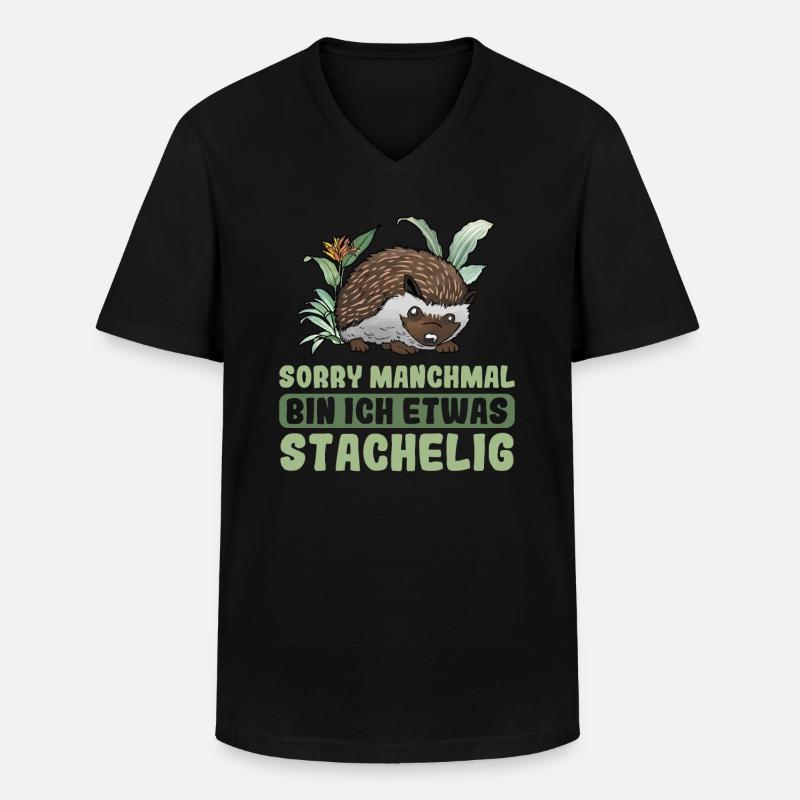 Igel - Männer-T-Shirt mit V-Ausschnitt - Schwarz