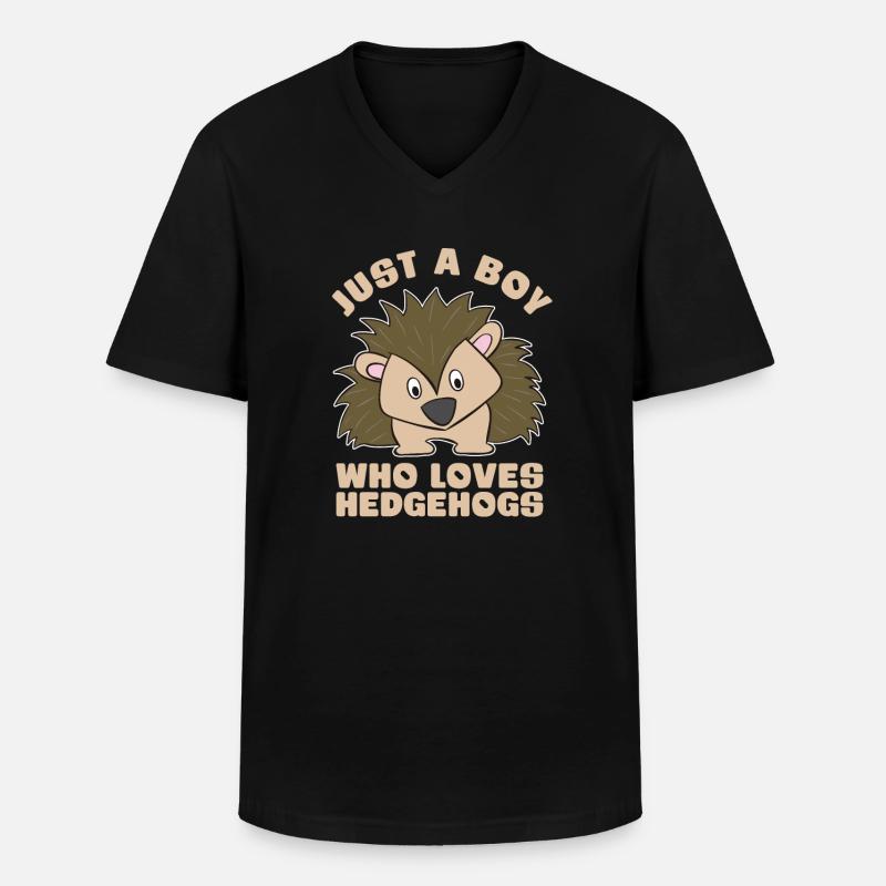 Igel - Männer-T-Shirt mit V-Ausschnitt - Schwarz
