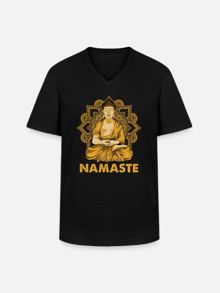 Buddha Buddhist Buddhism - Men's V-Neck T-Shirt - black