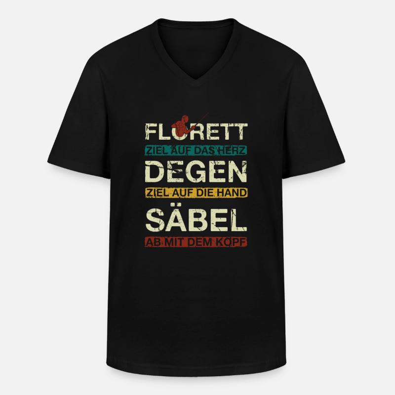 Fechten Fechten - Männer-T-Shirt mit V-Ausschnitt - Schwarz