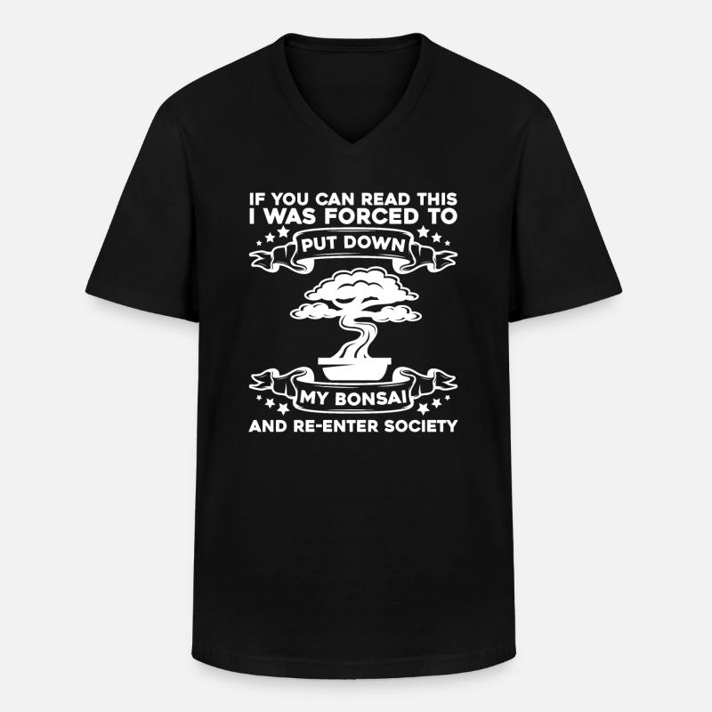 Bonsai Baum - Männer-T-Shirt mit V-Ausschnitt - Schwarz