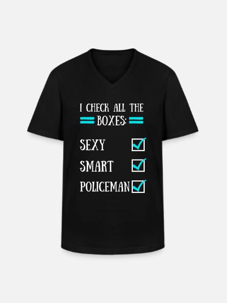 Polizist - Männer-T-Shirt mit V-Ausschnitt - Schwarz