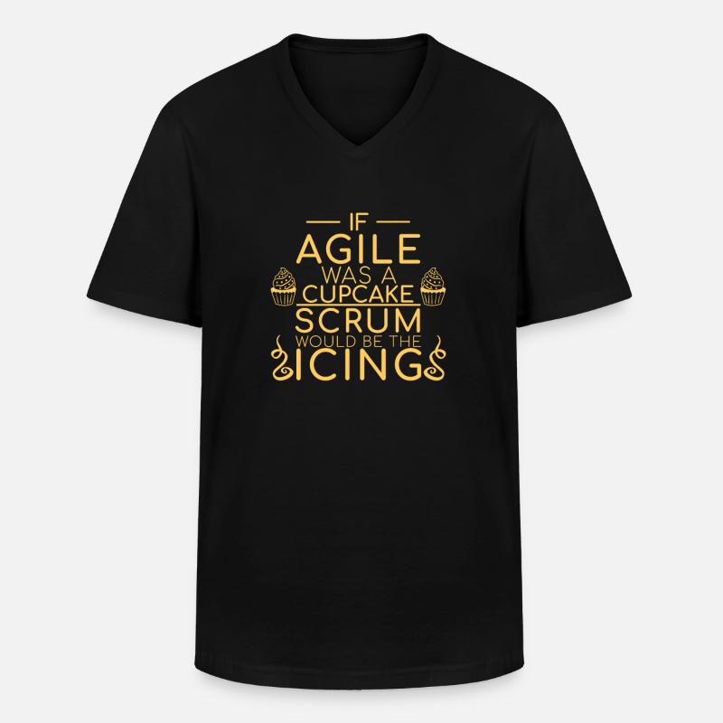 "Scrum Cupcake | "Scrum Master"" - Männer-T-Shirt mit V-Ausschnitt - Schwarz
