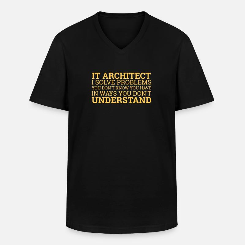 "IT-Architect Problems | IT-Architektur" - Männer-T-Shirt mit V-Ausschnitt - Schwarz