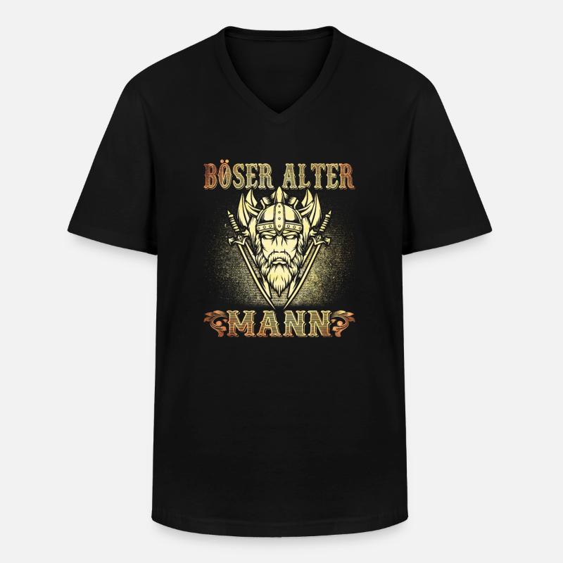 Böser Alter Mann - Männer-T-Shirt mit V-Ausschnitt - Schwarz