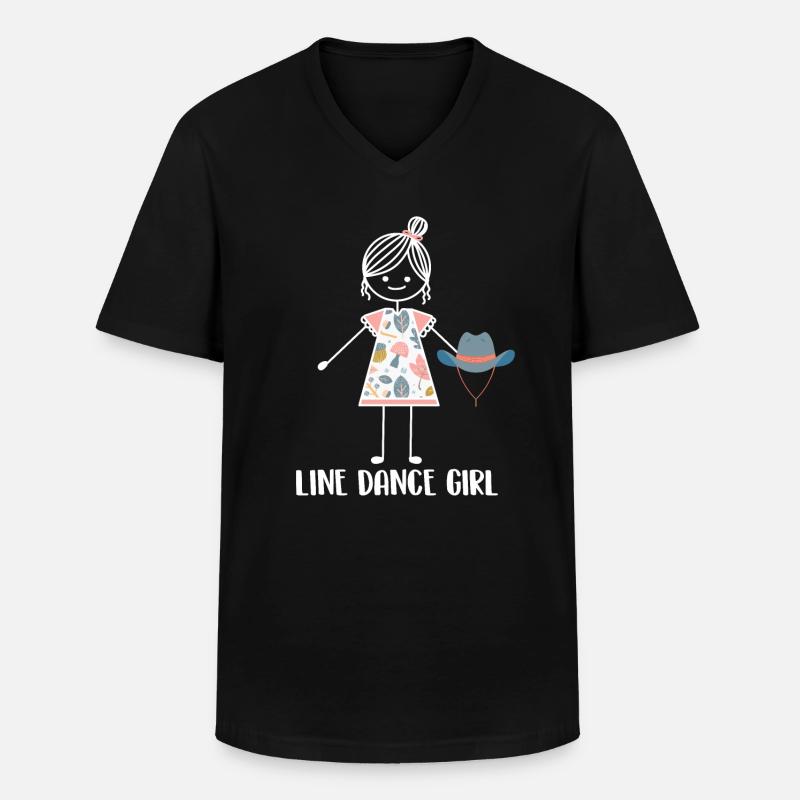 Line Dance Line Dancing - Männer-T-Shirt mit V-Ausschnitt - Schwarz