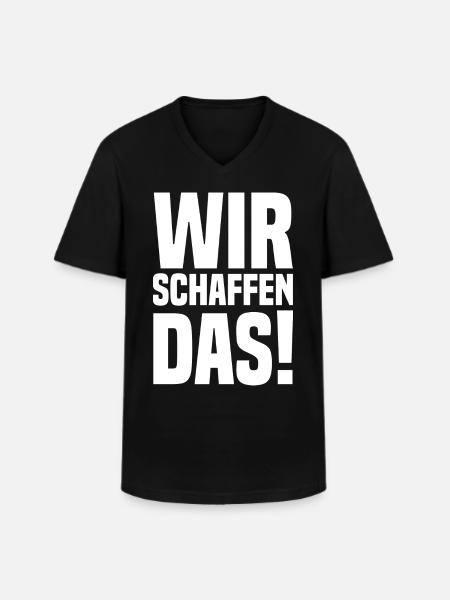 Wir schaffen das - Männer-T-Shirt mit V-Ausschnitt - Schwarz