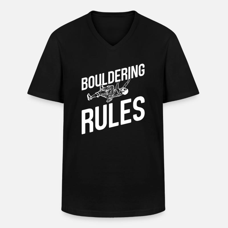 Bouldern - Männer-T-Shirt mit V-Ausschnitt - Schwarz