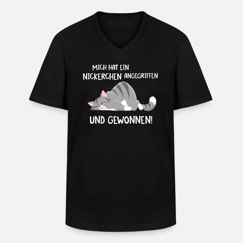 Mich hat ein Nickerchen angegriffen - Männer-T-Shirt mit V-Ausschnitt - Schwarz