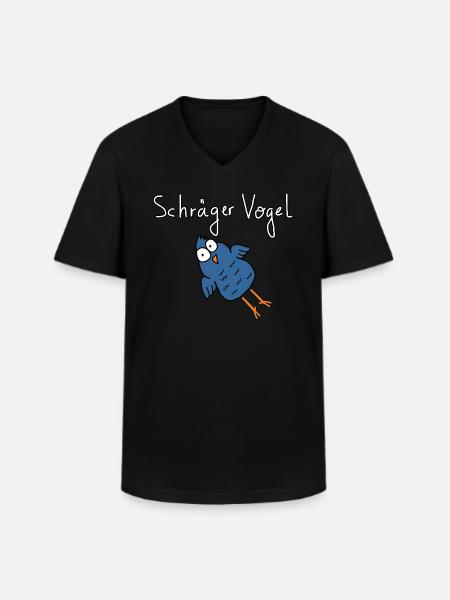 Schräger Vogel - Männer-T-Shirt mit V-Ausschnitt - Schwarz