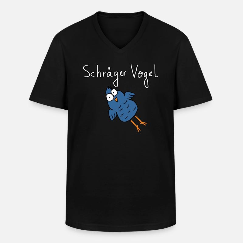 Schräger Vogel - Männer-T-Shirt mit V-Ausschnitt - Schwarz