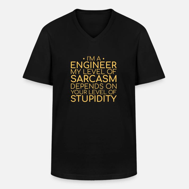 "Engineer Sarcasm | Ingenieur" - Männer-T-Shirt mit V-Ausschnitt - Schwarz