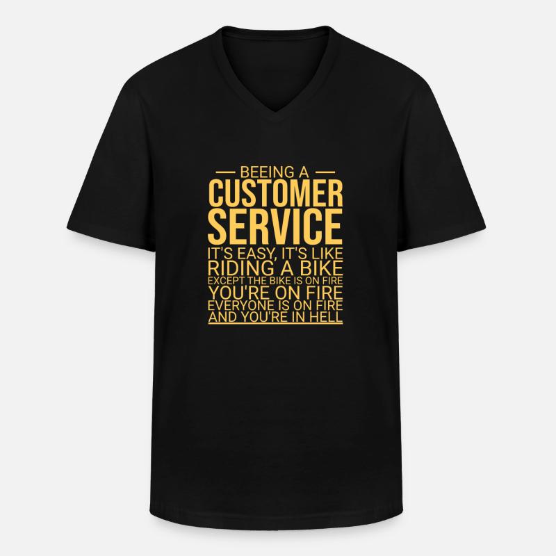 "Customer Service Hell | Service-Management" - Männer-T-Shirt mit V-Ausschnitt - Schwarz