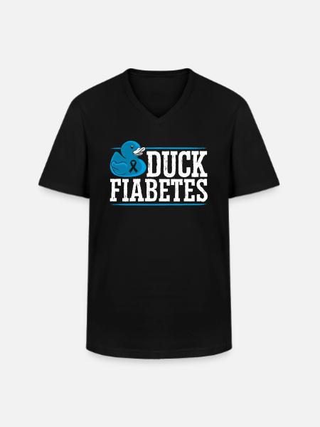 Duck Fiabetes Diabetes Awareness Month Insulin - Men's V-Neck T-Shirt - black