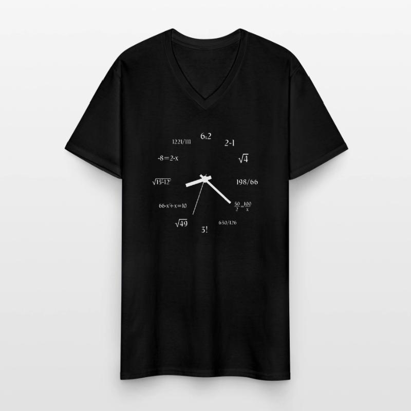 Math Clock Math Lover Math Meme Joke Math Männer-T-Shirt mit V-Ausschnitt
