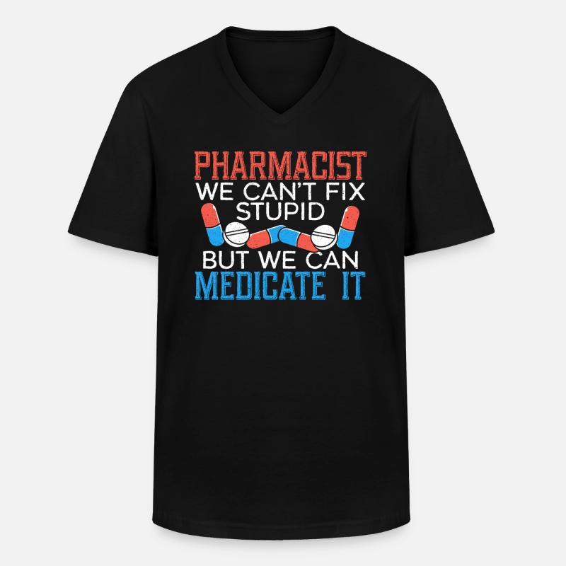 Apotheker Rezept Apotheke Assistent - Männer-T-Shirt mit V-Ausschnitt - Schwarz