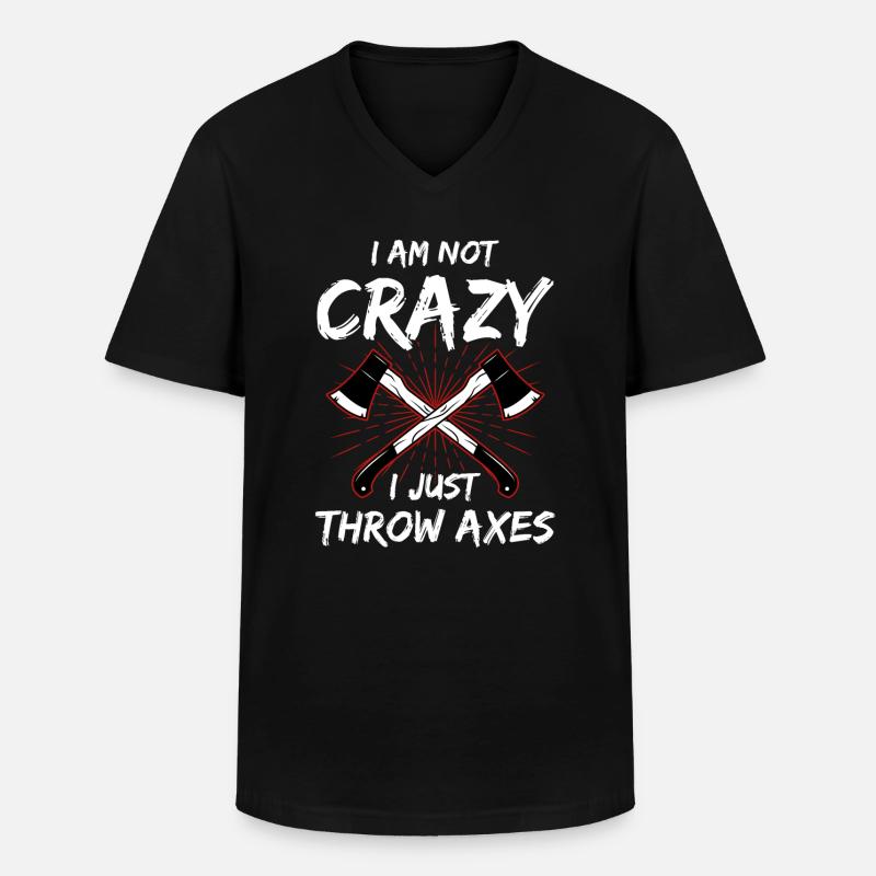 Axt werfen Wurfaxt Doppelaxt Axtwerfer - Männer-T-Shirt mit V-Ausschnitt - Schwarz