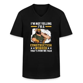 Ich bin ein Bauarbeiter Betonflüsterer Job - Männer-T-Shirt mit V-Ausschnitt - Schwarz - Vorne - AI Model Male 178 dark (178cm)