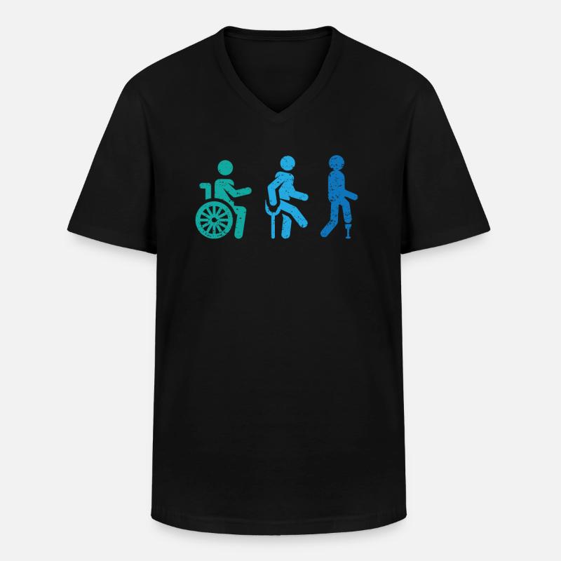 Amputationsrollstuhl Behinderter Amputierter Amputierter - Männer-T-Shirt mit V-Ausschnitt - Schwarz