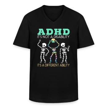 ADHS Es ist eine andere Fähigkeit Nerodiversität - Männer-T-Shirt mit V-Ausschnitt - Schwarz - Vorne - AI Model Male 178 dark (178cm)