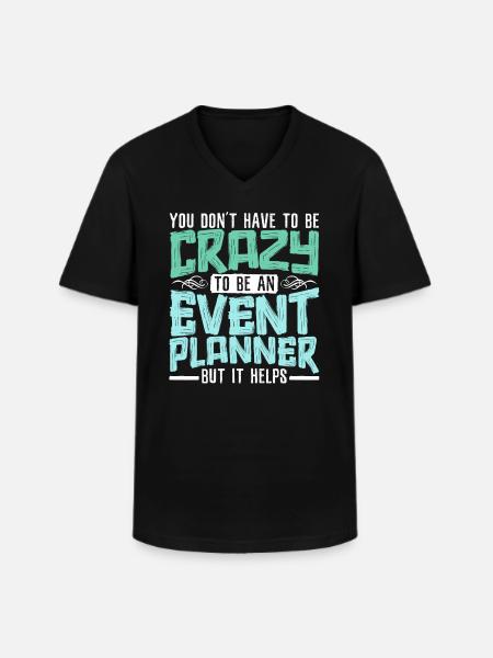Eventmanagement-Veranstalter Eventplaner - Männer-T-Shirt mit V-Ausschnitt - Schwarz