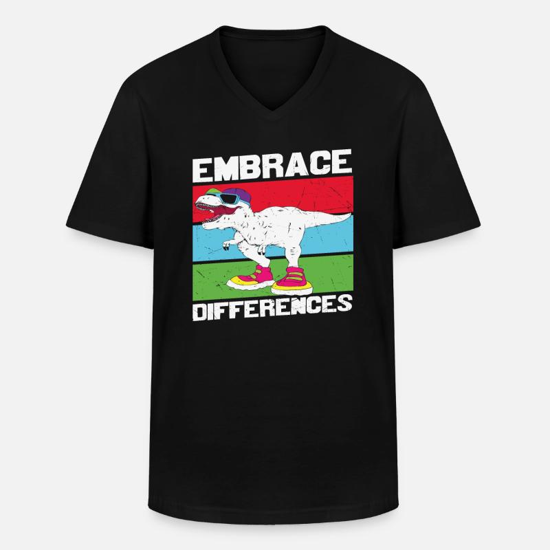 Embrace The Difference Different Quotes - Men's V-Neck T-Shirt - black