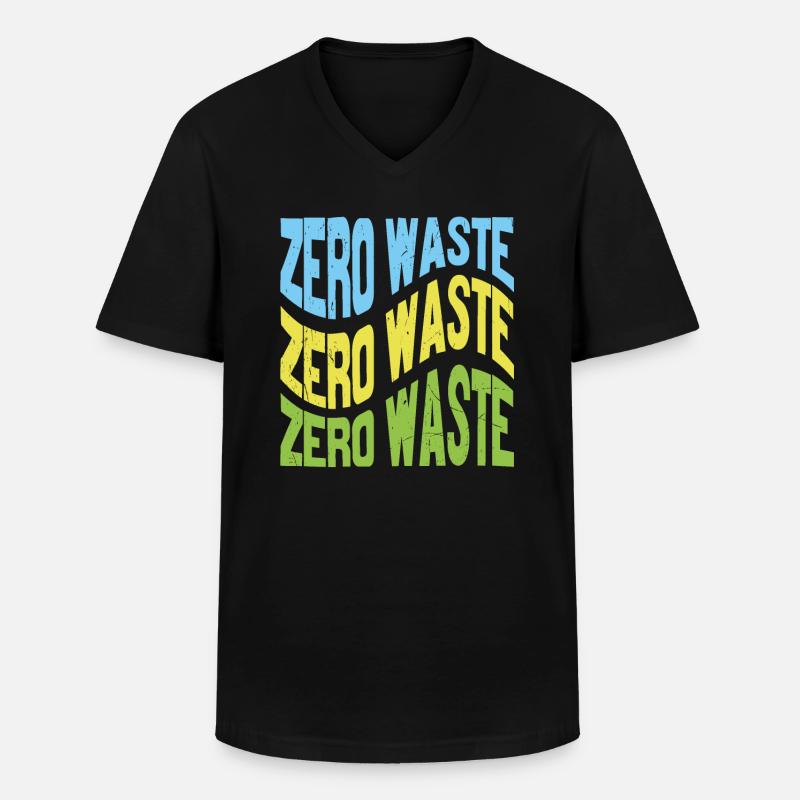 Citations motivationnelles zéro déchet - T-shirt col V Homme - noir