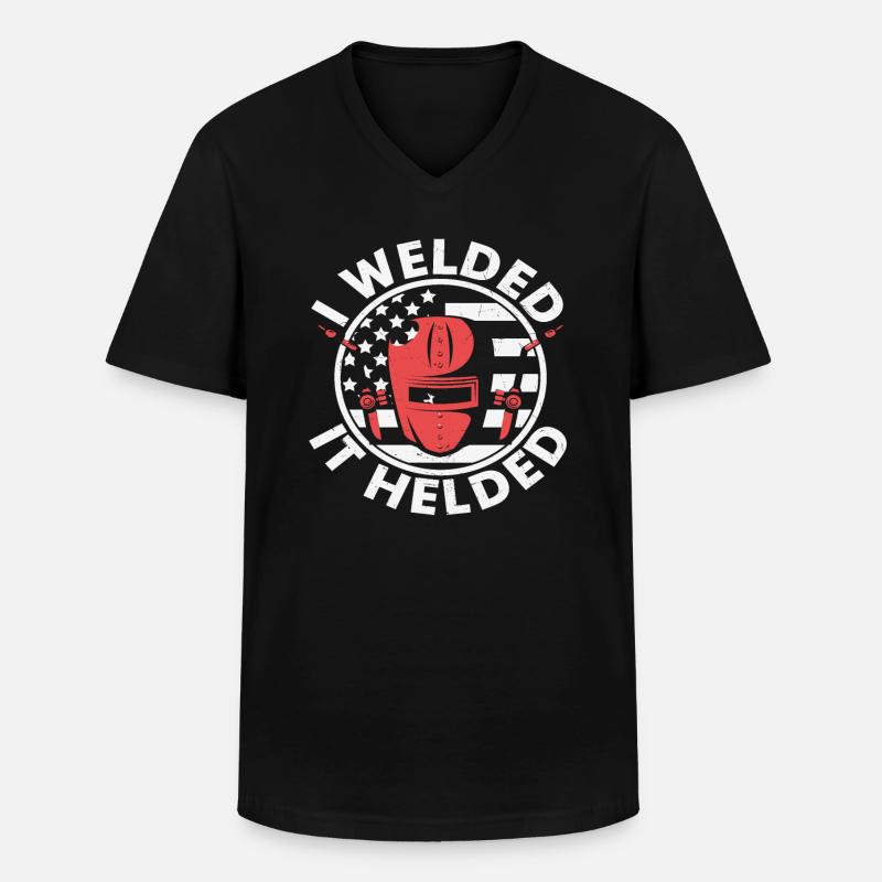 I Welded It Helded - Men's V-Neck T-Shirt - black