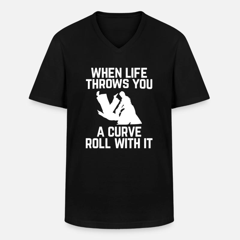 BJJ Jiu Jitsu - Männer-T-Shirt mit V-Ausschnitt - Schwarz