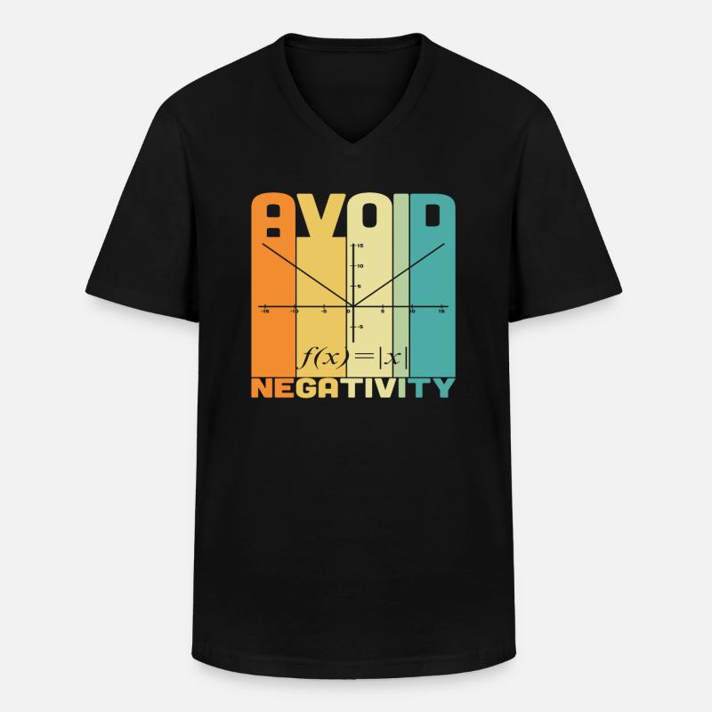 Avoid Negativity Math Quotes - Men's V-Neck T-Shirt - black