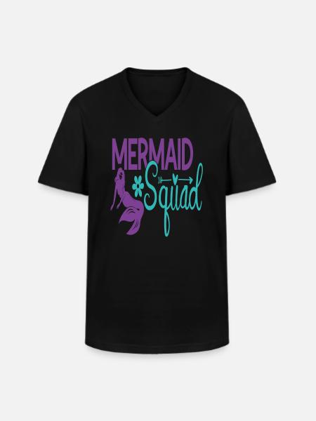 Mermaid Squad Mermaid Quotes - Men's V-Neck T-Shirt - black