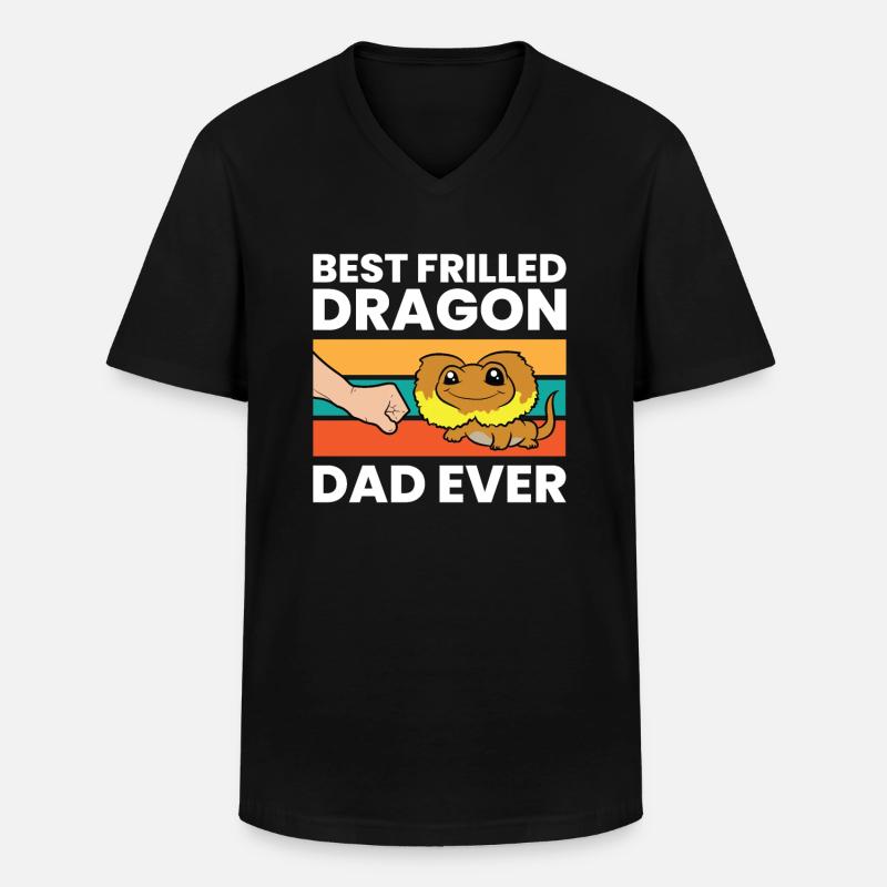 Bester Drachen-Papa mit Rüschen - Männer-T-Shirt mit V-Ausschnitt - Schwarz