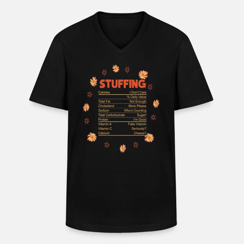Nutrient Content Flowers Stuffing Thanksgiving - Männer-T-Shirt mit V-Ausschnitt - Schwarz