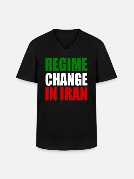 Regime change in iran - Men's V-Neck T-Shirt - black