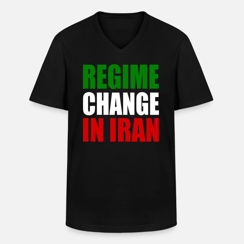 Regime change in iran - Männer-T-Shirt mit V-Ausschnitt - Schwarz