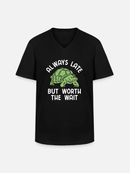 Schildkröten - Männer-T-Shirt mit V-Ausschnitt - Schwarz