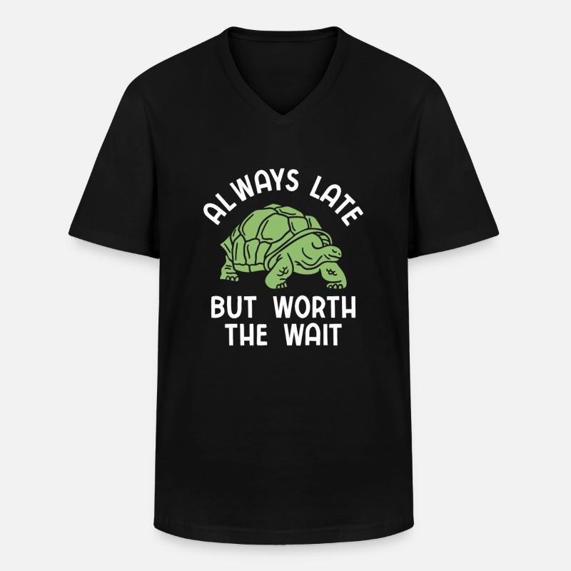 Schildkröten - Männer-T-Shirt mit V-Ausschnitt - Schwarz