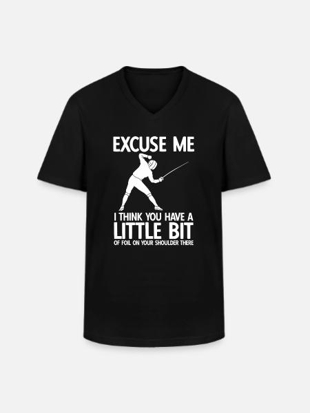 Fechten - Männer-T-Shirt mit V-Ausschnitt - Schwarz