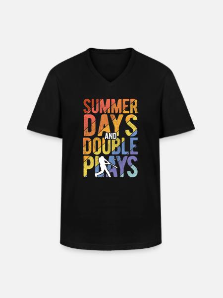 Baseball - Männer-T-Shirt mit V-Ausschnitt - Schwarz