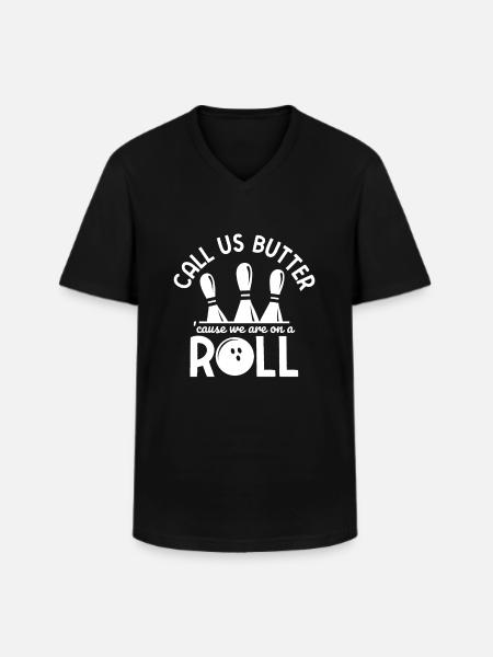 Bowling - Männer-T-Shirt mit V-Ausschnitt - Schwarz