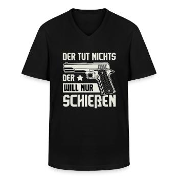 Schützenfest Schießen Schießsport Sportschütze - Männer-T-Shirt mit V-Ausschnitt - Schwarz - Vorne - AI Model Male 178 dark (178cm)