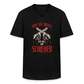 Schützenfest Schießen Schießsport Sportschütze - Männer-T-Shirt mit V-Ausschnitt - Schwarz - Vorne - AI Model Male 178 dark (178cm)